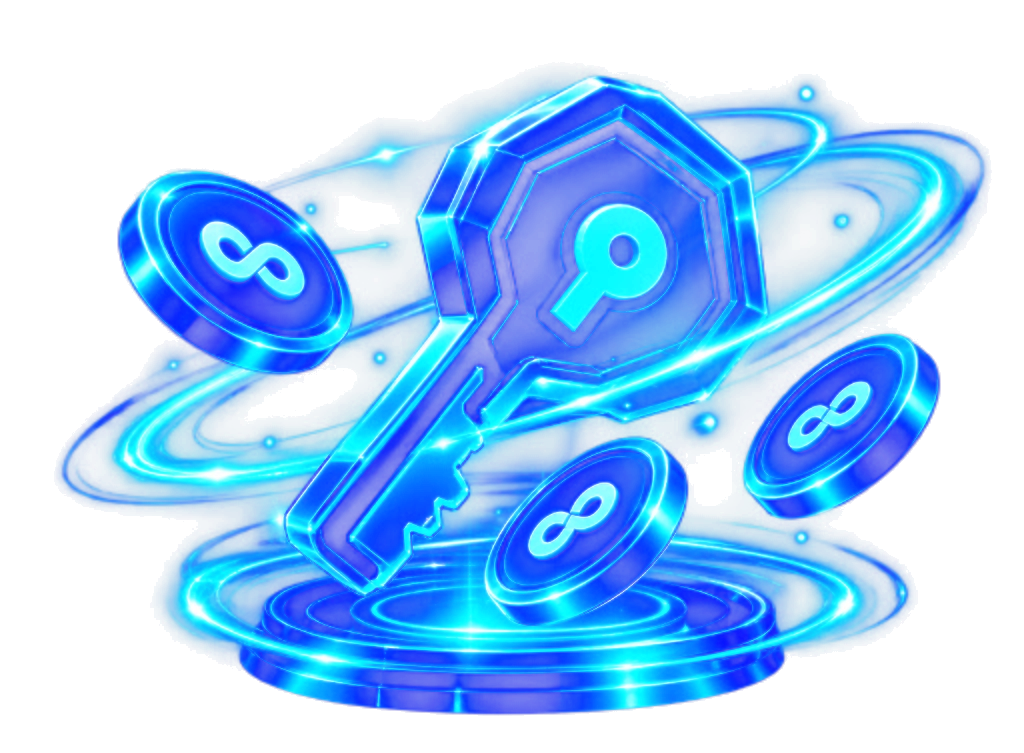 3D Key & Tokens Illustration